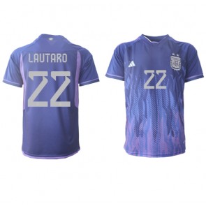Argentina Lautaro Martinez #22 Replica Away Stadium Shirt World Cup 2022 Short Sleeve